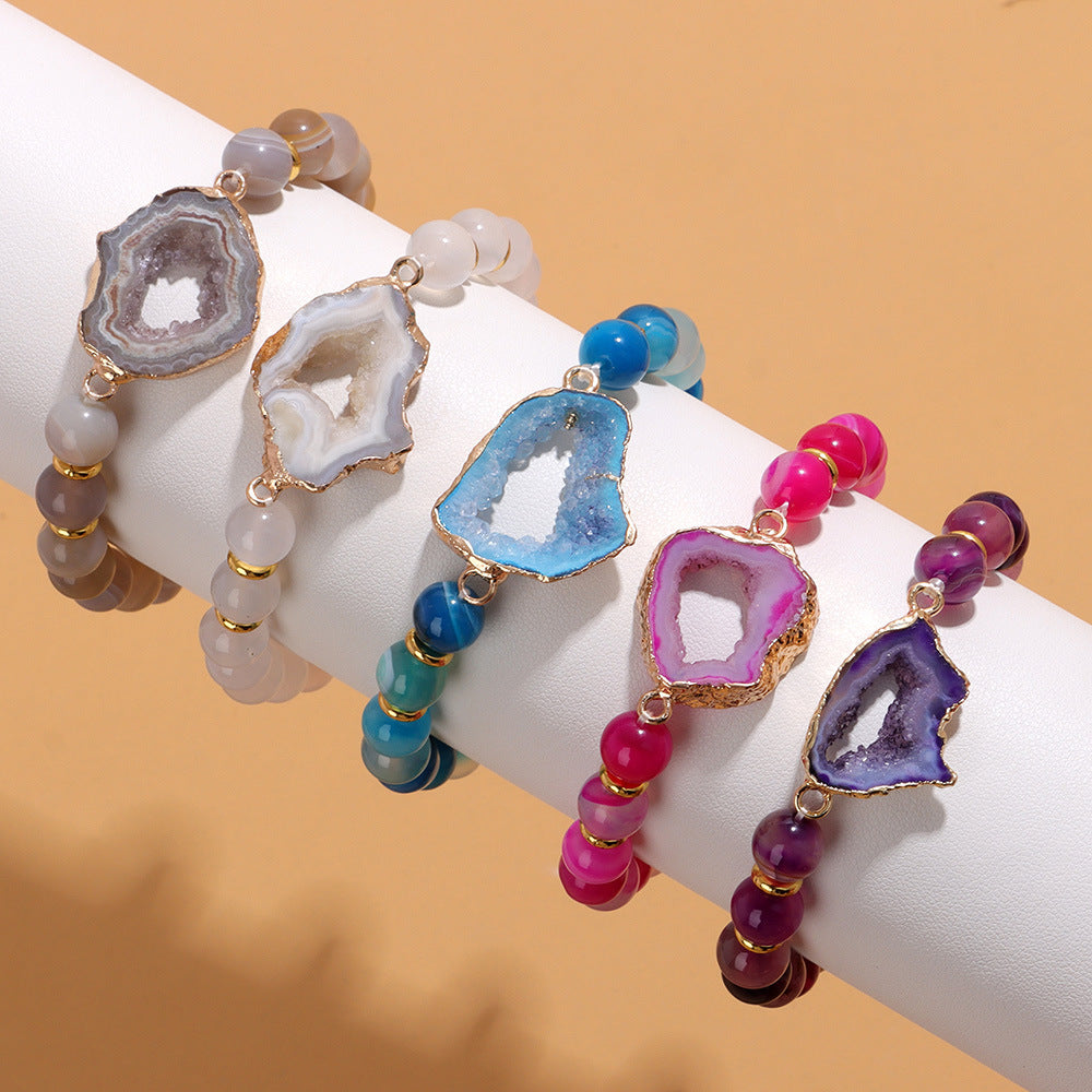 Agate & Vug Stone Bracelet – Grounding Energy & Natural Beauty
