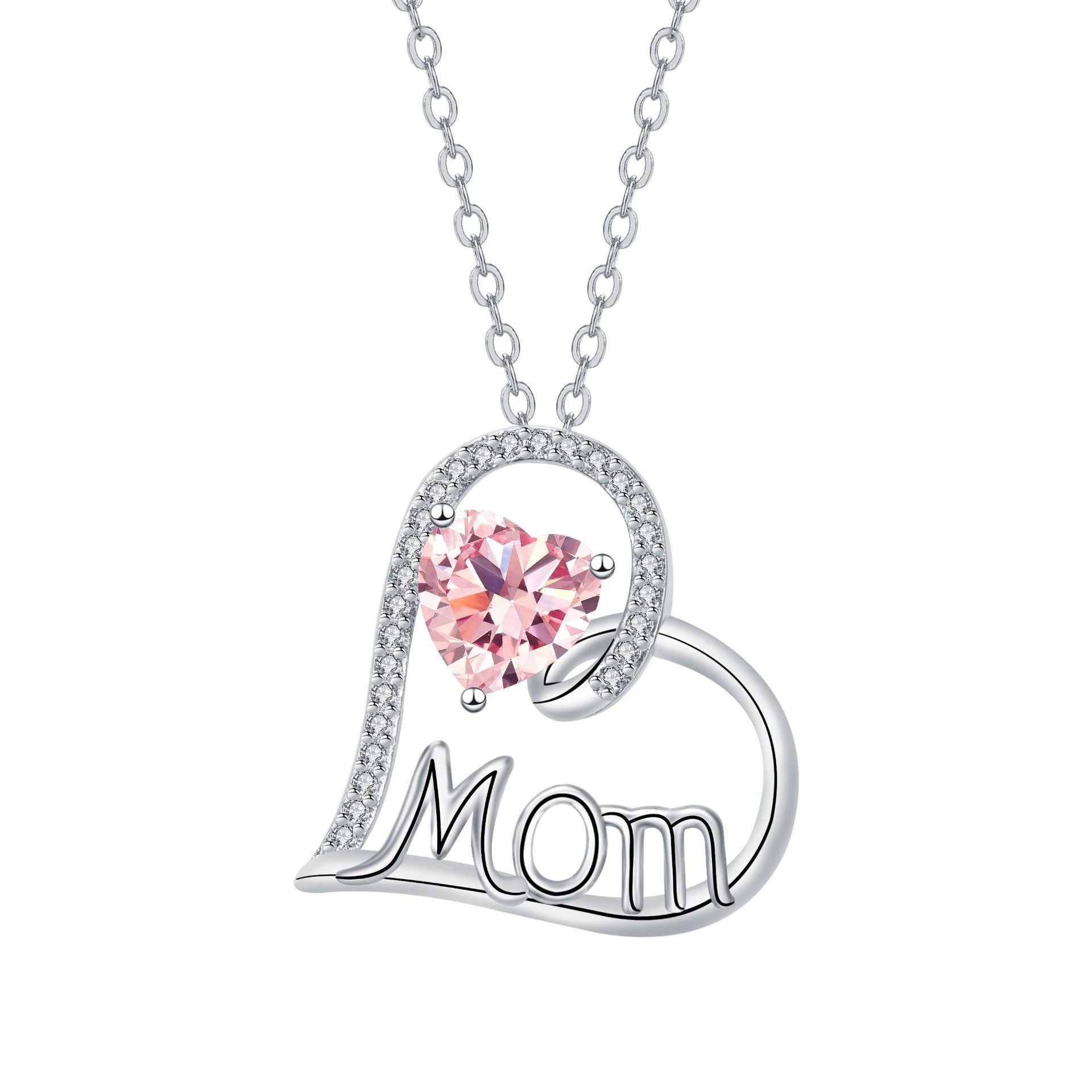 Mothers Day Gift Necklace Heart Pendant Copper Cross Chain Elegant Jewelry