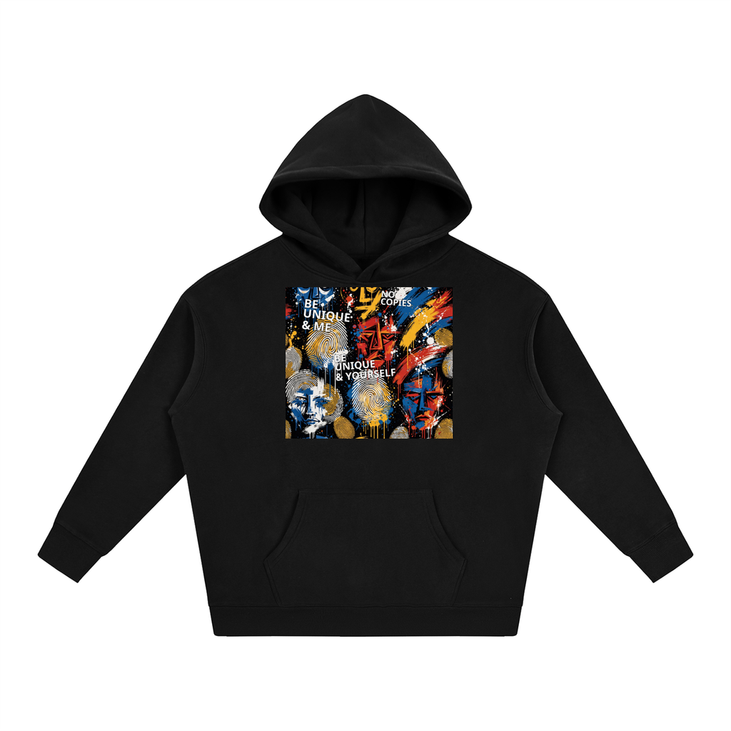 BE UNIQUE & ME Graffiti Faces Oversize Fleeced Hoodie
