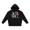 BE UNIQUE & ME Graffiti Faces Oversize Fleeced Hoodie