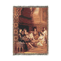 North African Salon Woven Cotton Throw Blanket — Vintage Art