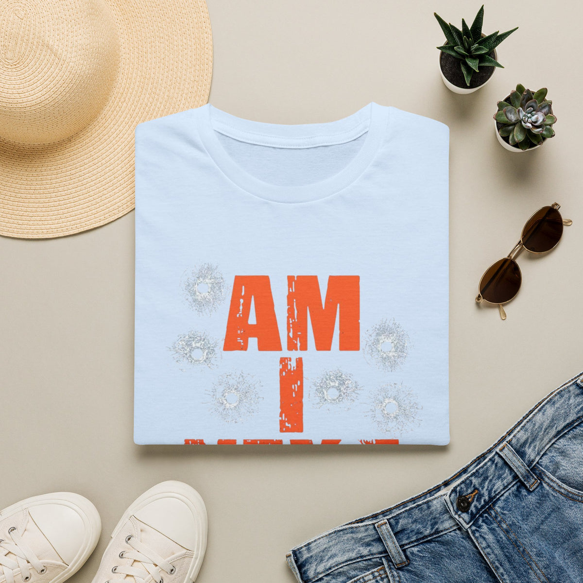 Am I Next? Bullet Hole Graphic T-Shirt