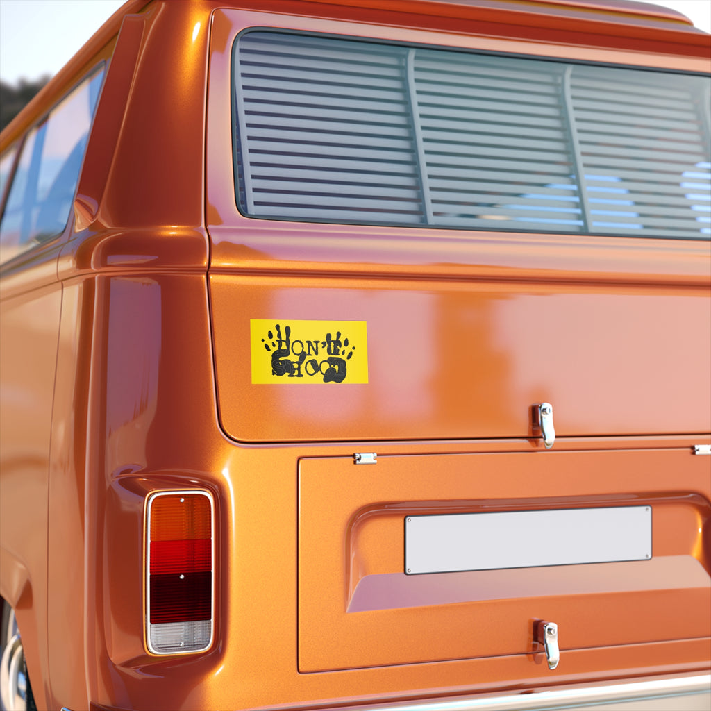 Don't Shoot Awareness Bumper Sticker — Yellow Handprint Decal