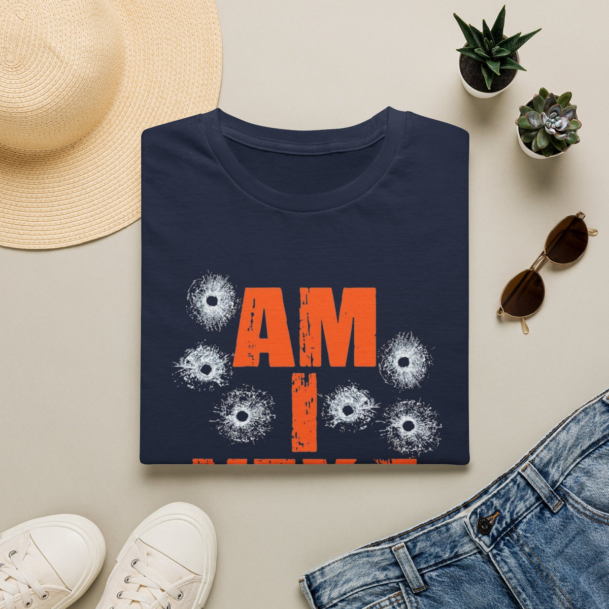 Am I Next? Bullet Hole Graphic T-Shirt