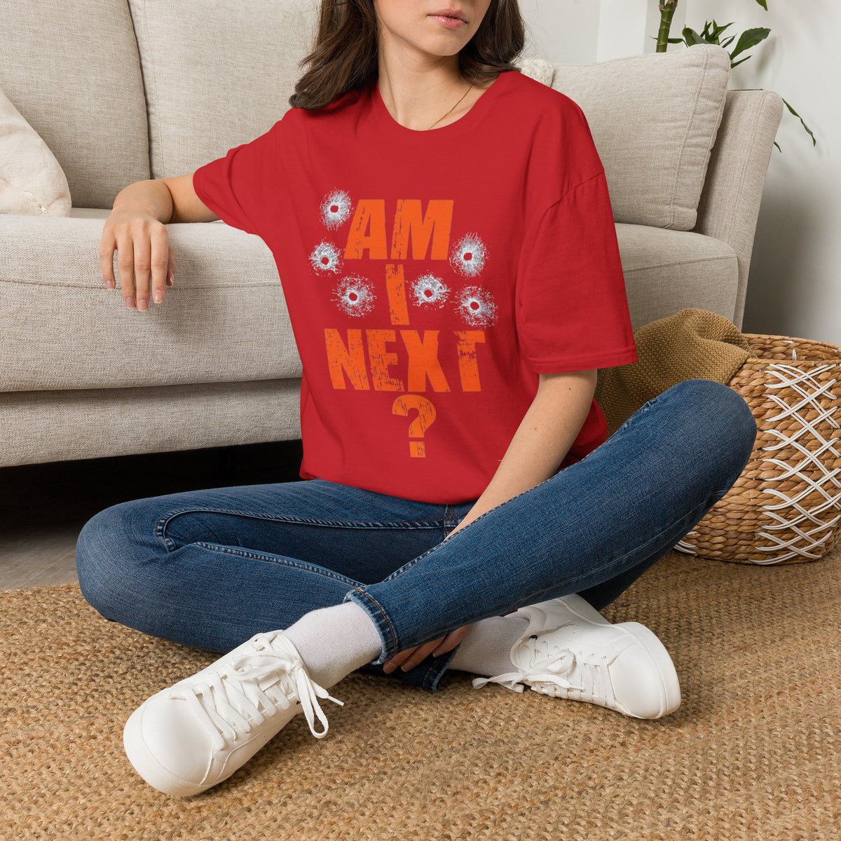 Am I Next? Bullet Hole Graphic T-Shirt