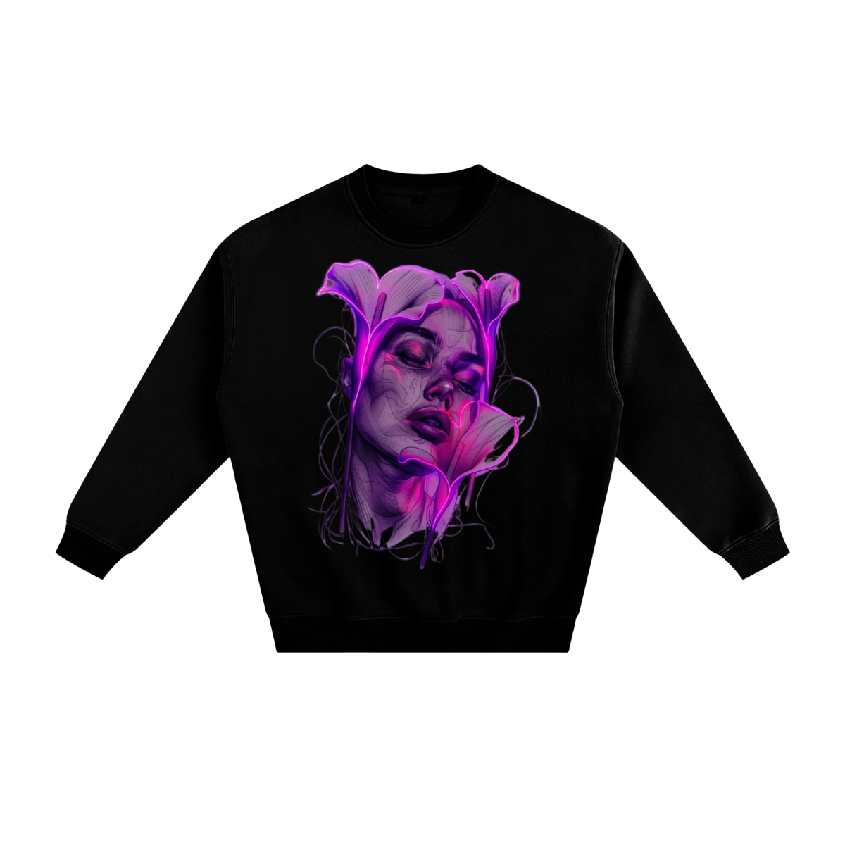 BE UNIQUE & ME Graffiti Faces Fleeced Sweatshirt