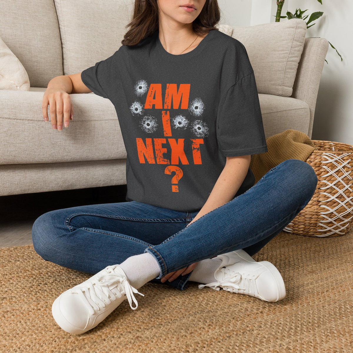 Am I Next? Bullet Hole Graphic T-Shirt