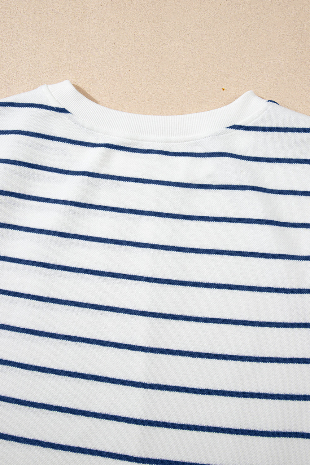Sail Blue Casual Striped Tee and Wide Leg Pants Set