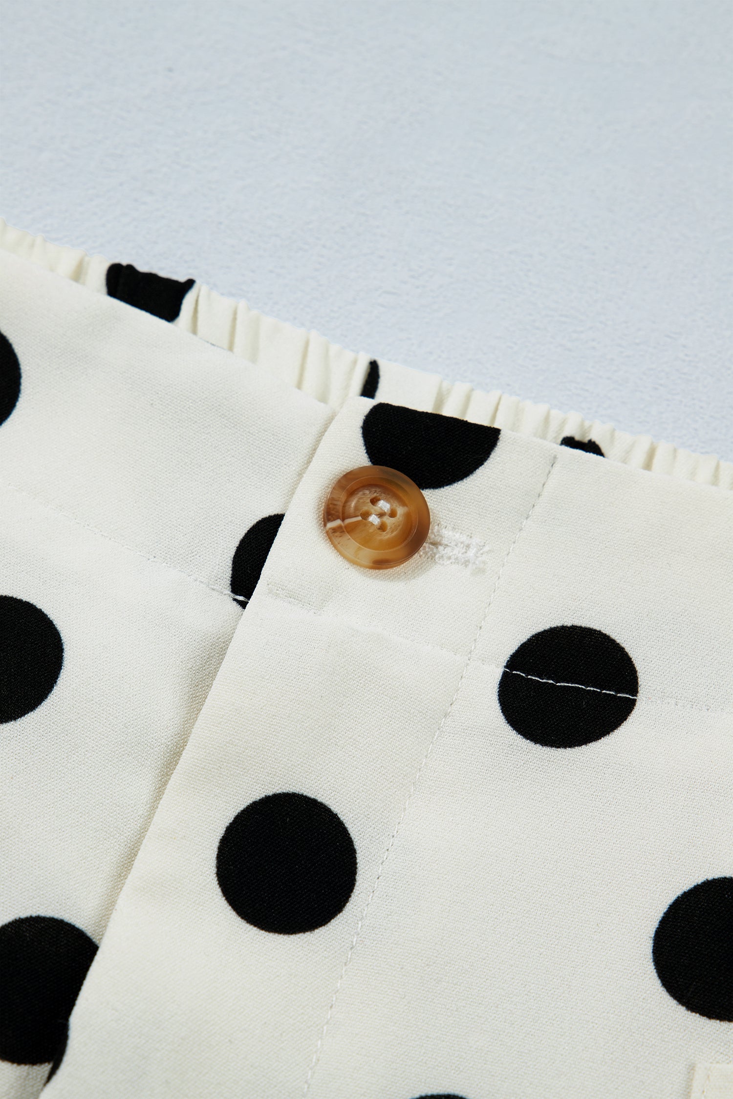White Plus Size Polka Dot Print Patch Pocket Womens Shift Pants