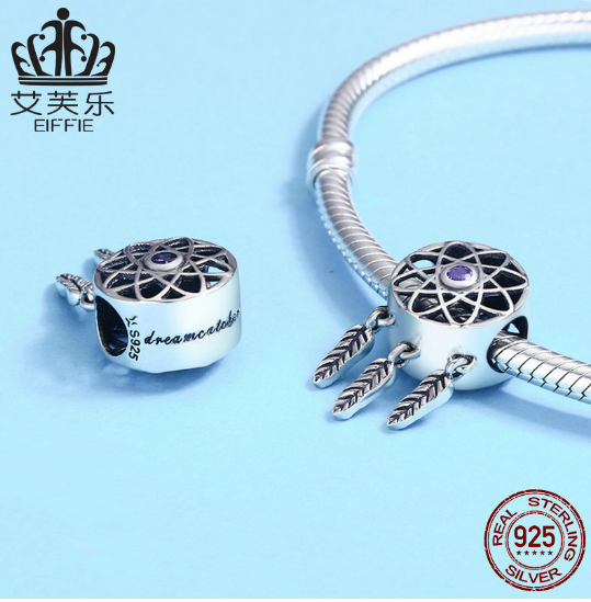Retro Fashion Jewelry DIY Beaded Bracelet Accessories S925 Tassel Pure Beads Hollow Silver Accessories