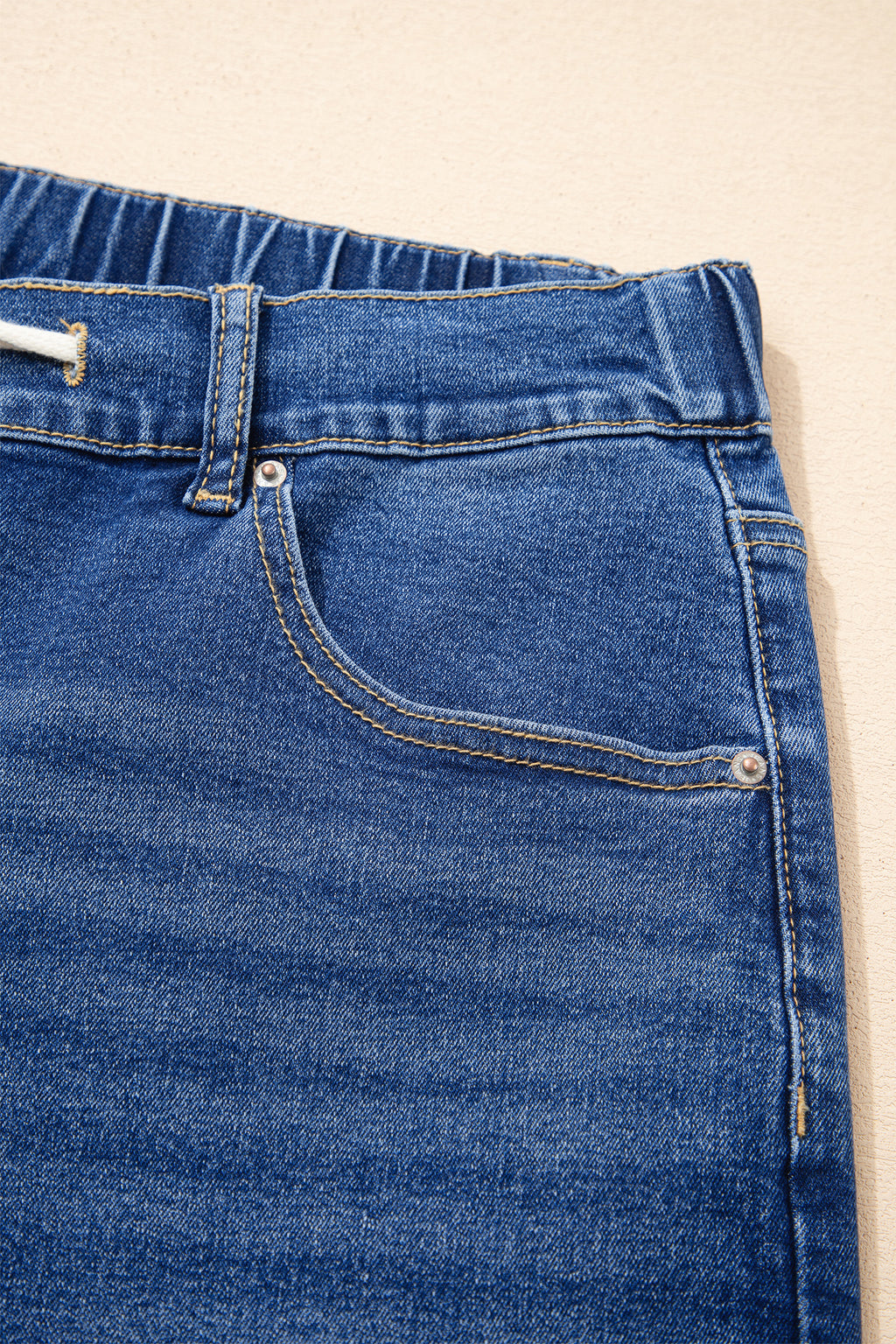 Iceland Blue Acid Wash Contrast Lace-up Plus Size Jeans