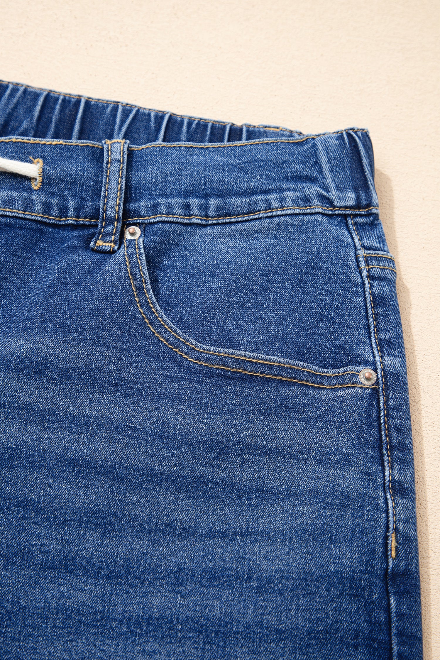 Iceland Blue Acid Wash Contrast Lace-up Plus Size Jeans