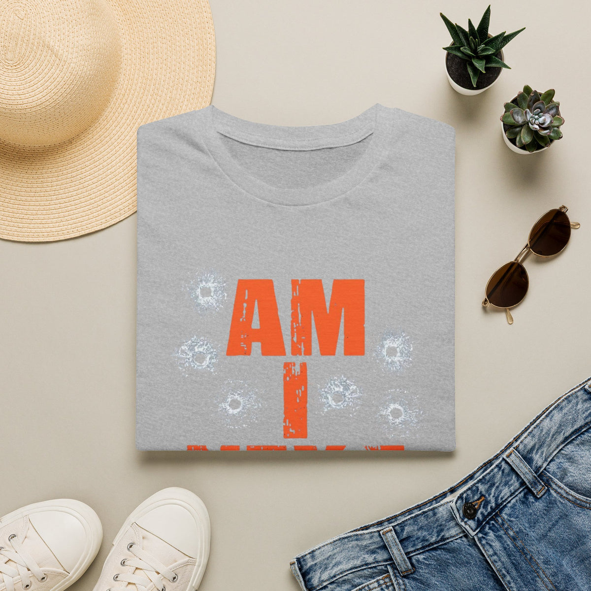 Am I Next? Bullet Hole Graphic T-Shirt