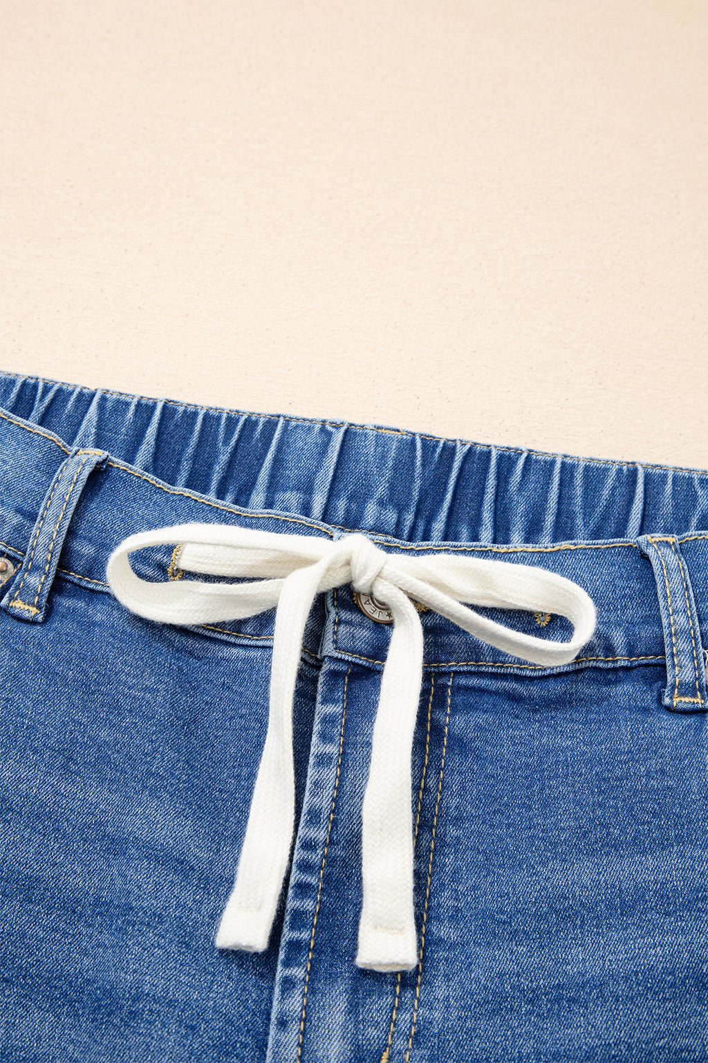 Iceland Blue Acid Wash Contrast Lace-up Plus Size Jeans