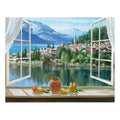 Lakeside Village Window View Puzzle — 252 Pieces with Tin
