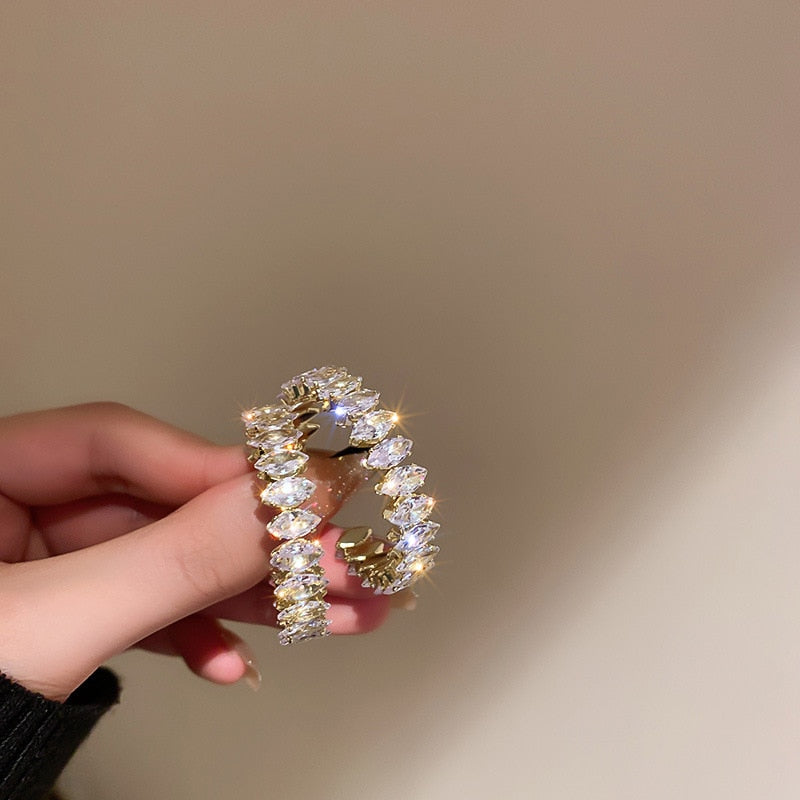 925 Silver Needle Pearl Crystal Chain Earrings Trendy Light Luxury New Earrings Exquisite Micro-Set Korean Ear Jewelry