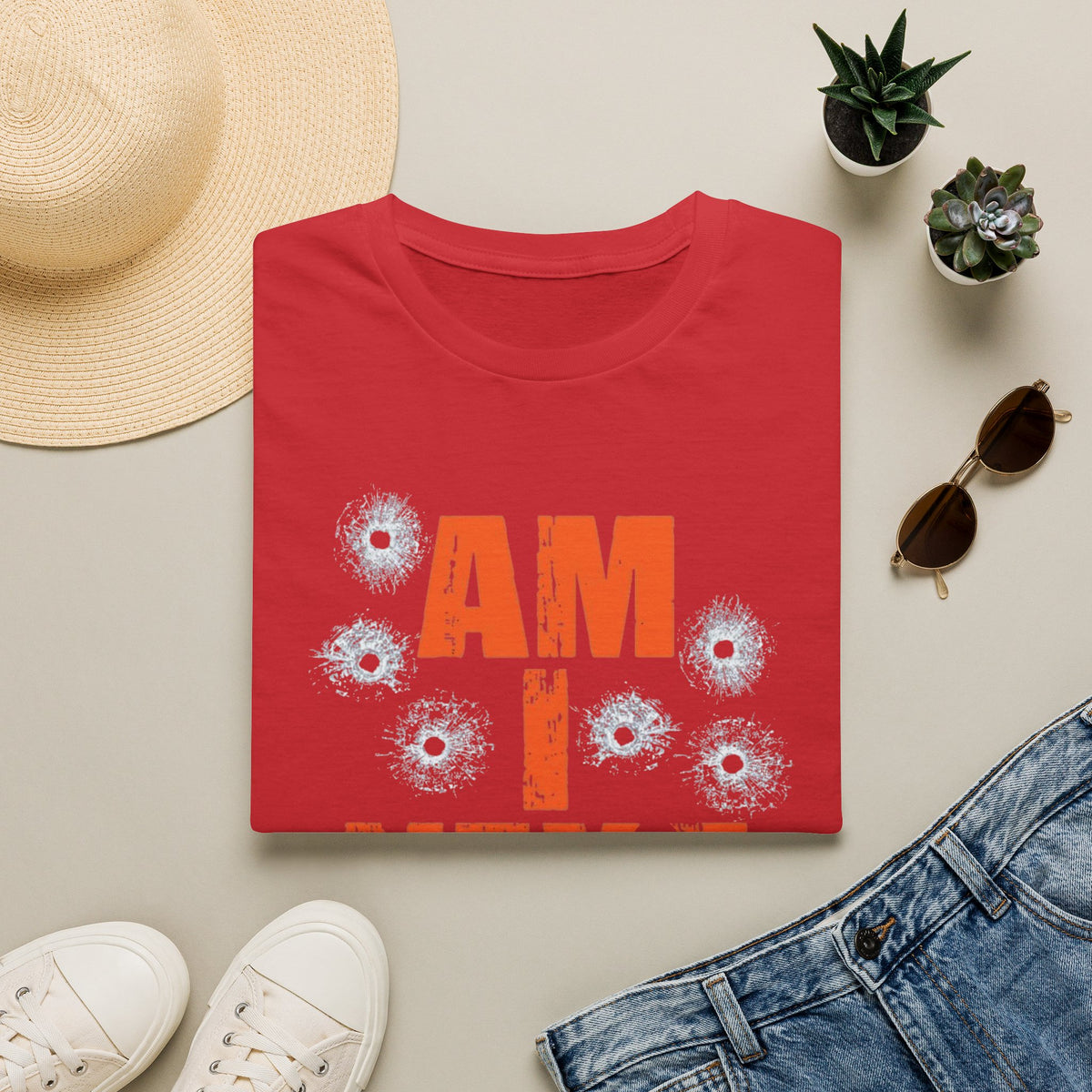 Am I Next? Bullet Hole Graphic T-Shirt