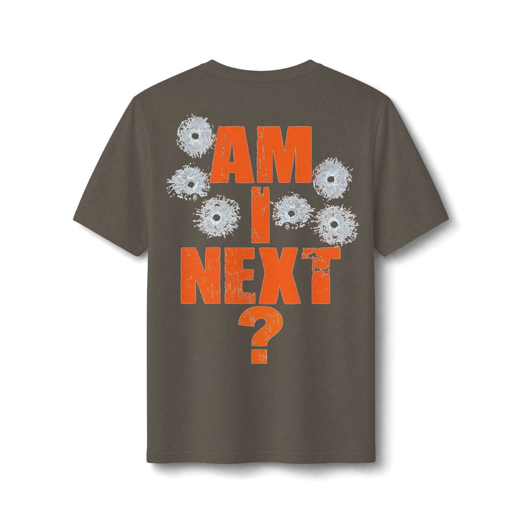 AM I NEXT? Bullet-Hole Graphic Tee — Protest Statement Shirt