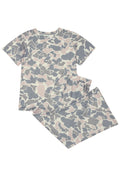 Multicolour Retro Camouflage Print Plus Size 2pcs Outfit