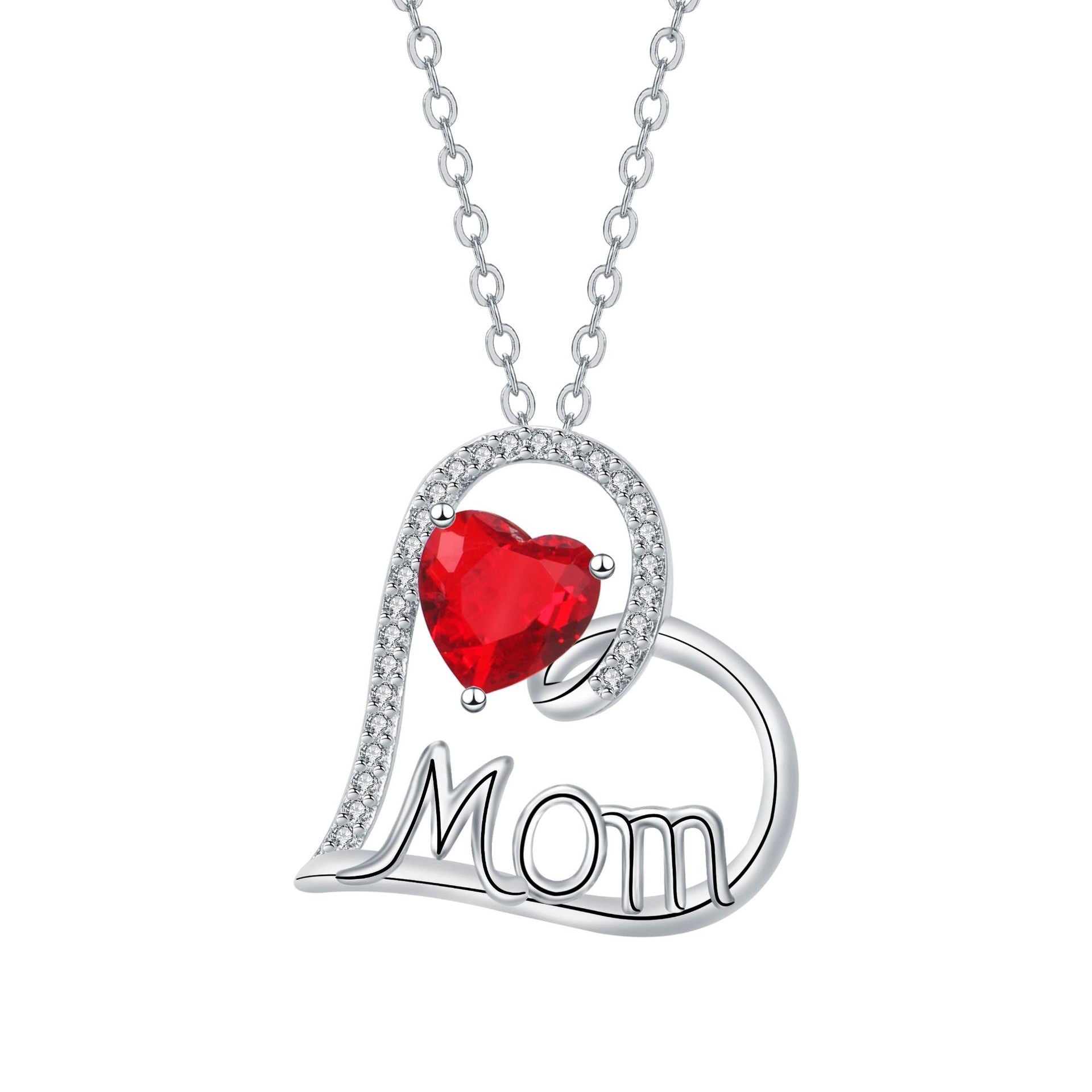 Mothers Day Gift Necklace Heart Pendant Copper Cross Chain Elegant Jewelry