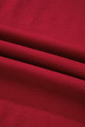 Racing Red Solid Color Cropped Tank Top and Jogger Pants Set