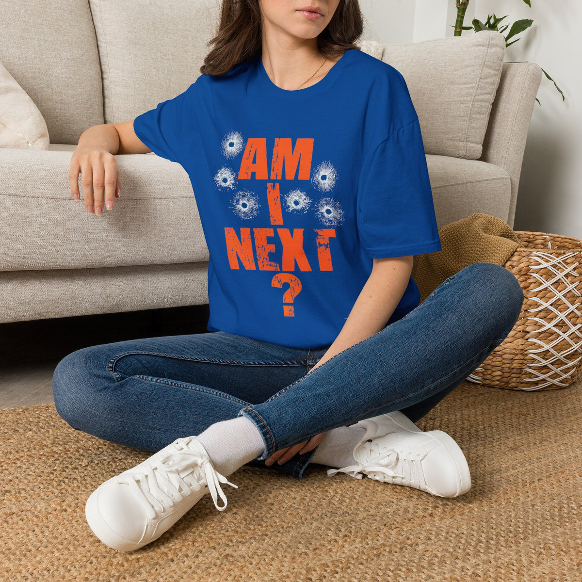 Am I Next? Bullet Hole Graphic T-Shirt