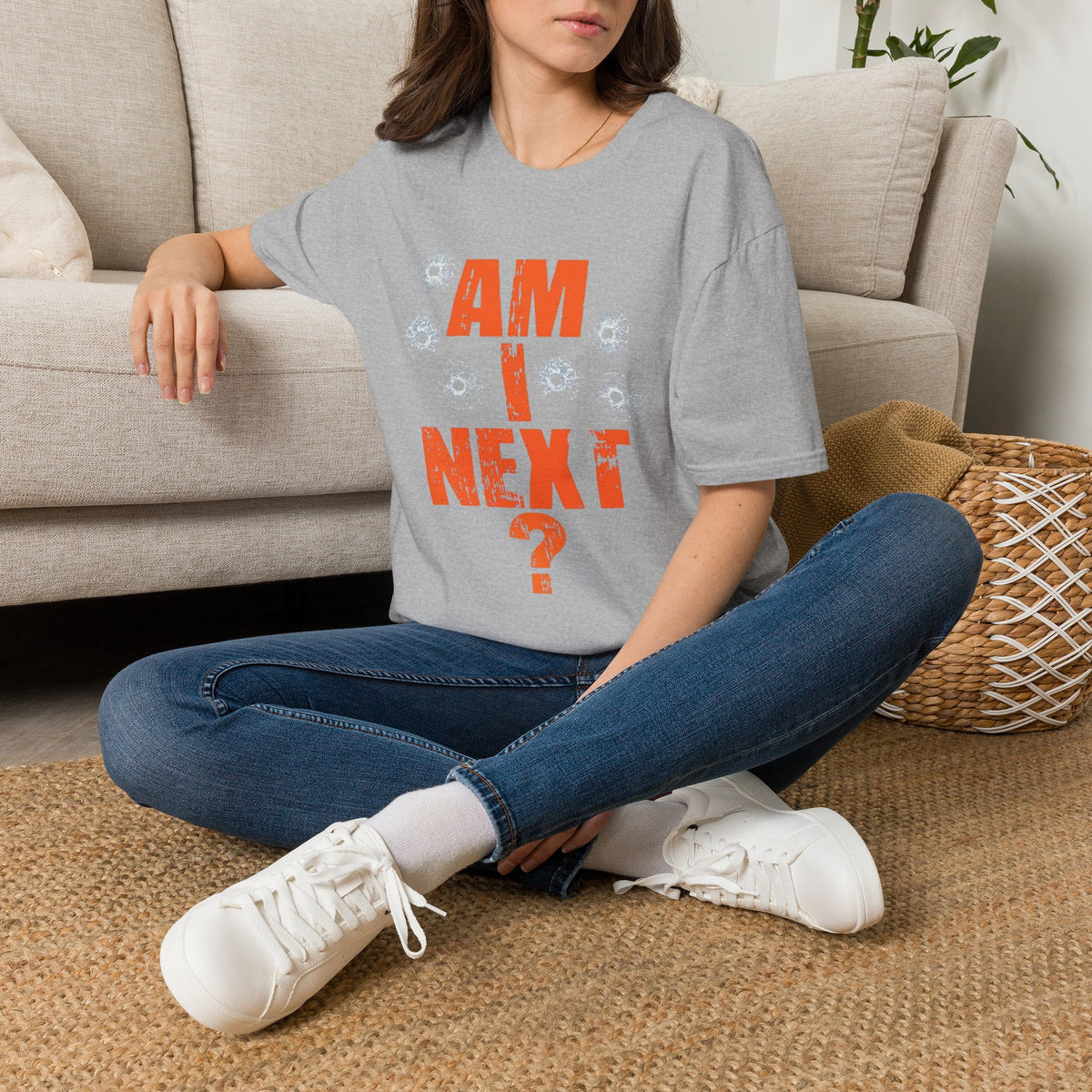Am I Next? Bullet Hole Graphic T-Shirt