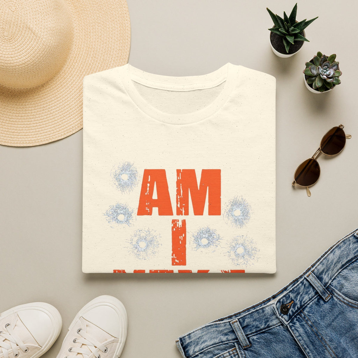 Am I Next? Bullet Hole Graphic T-Shirt