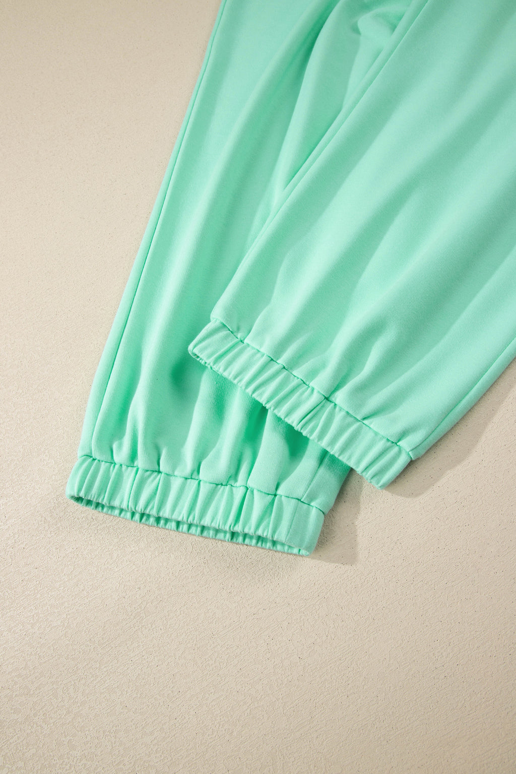 Bonbon Solid V-Neck Tee and Drawstring Plus Size Pants Set