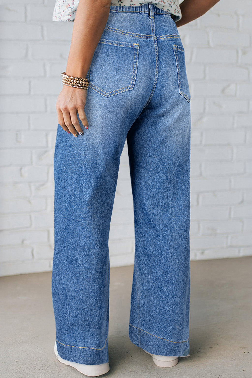 Iceland Blue Acid Wash Contrast Lace-up Plus Size Jeans