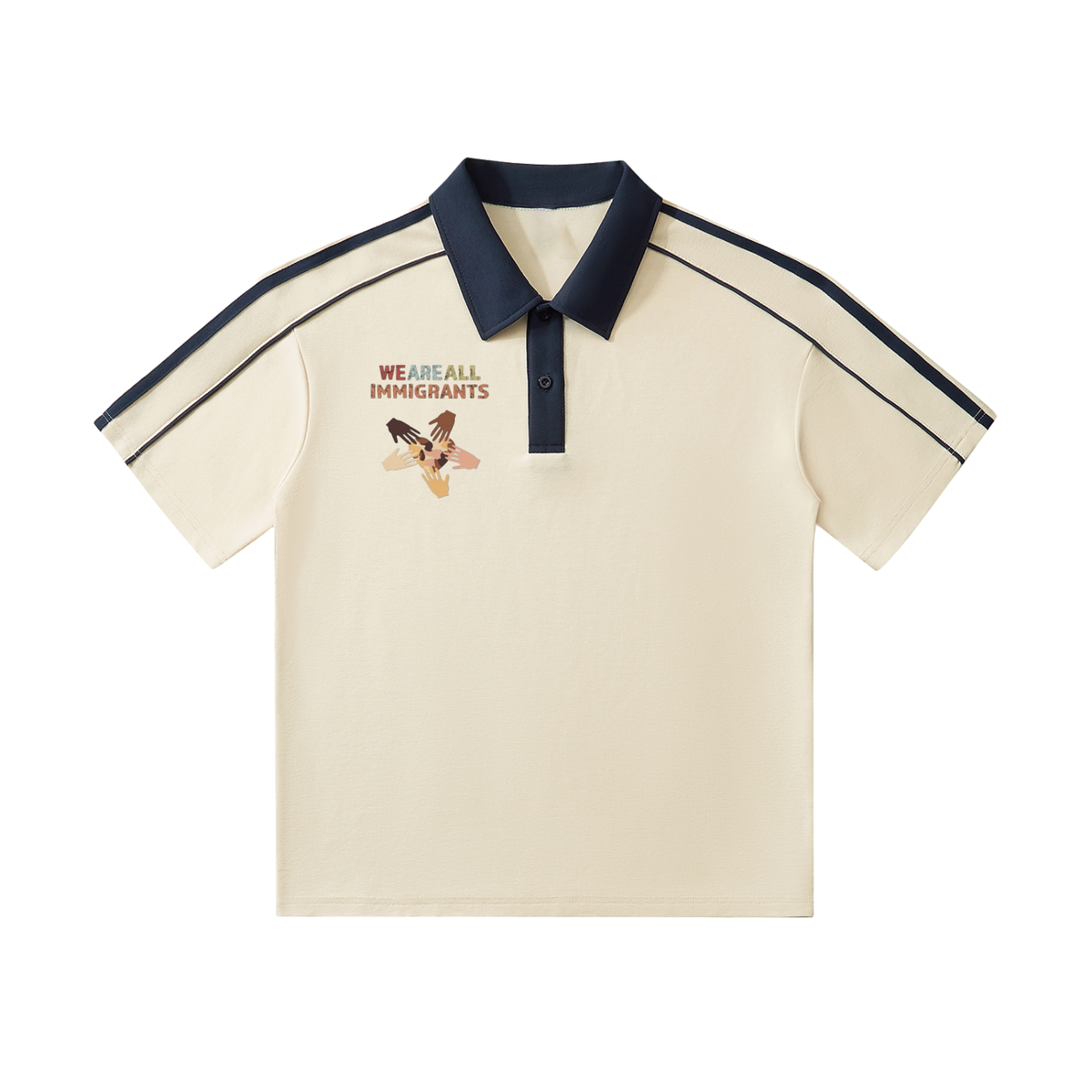 Contrast Collar Short-Sleeve Polo Shirt