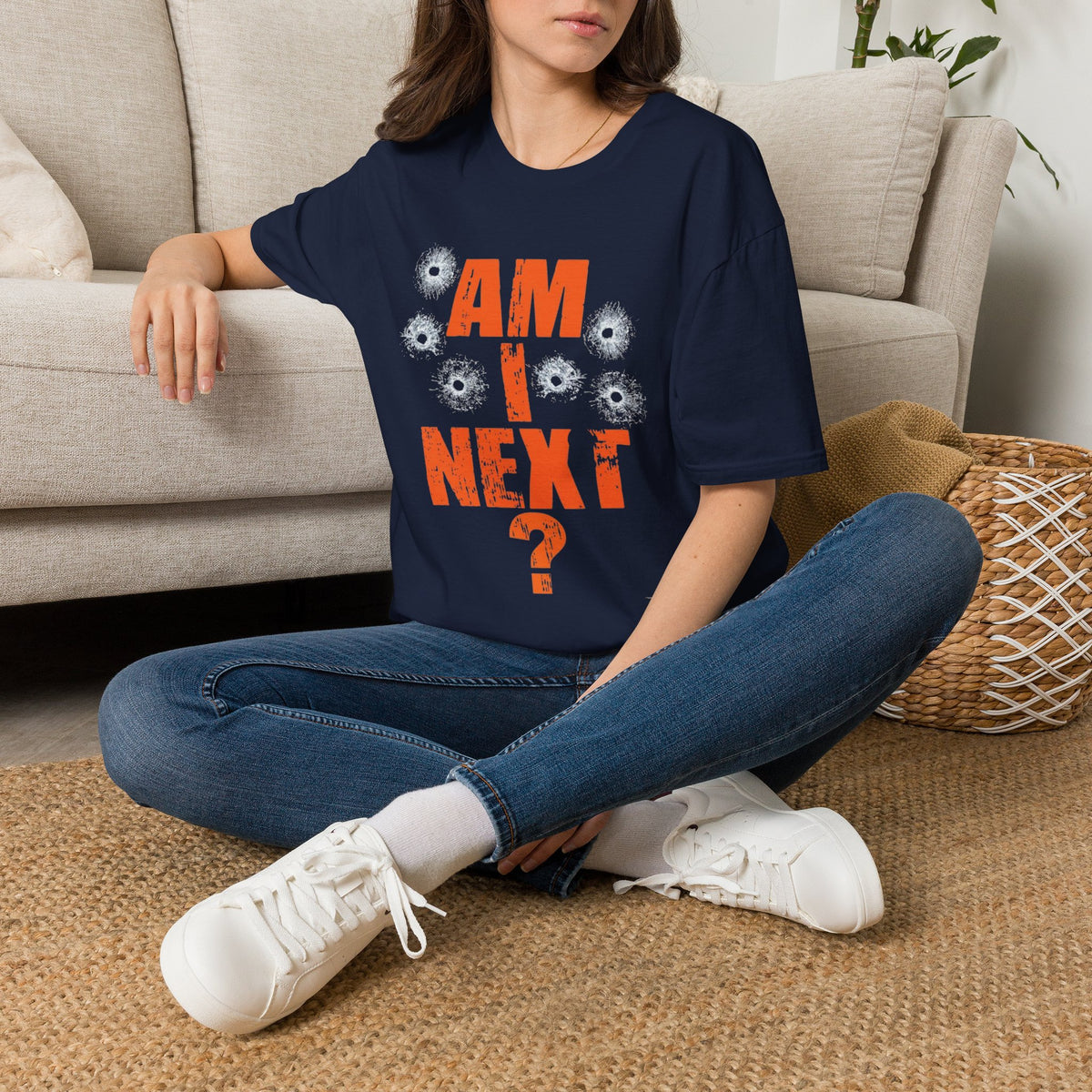 Am I Next? Bullet Hole Graphic T-Shirt