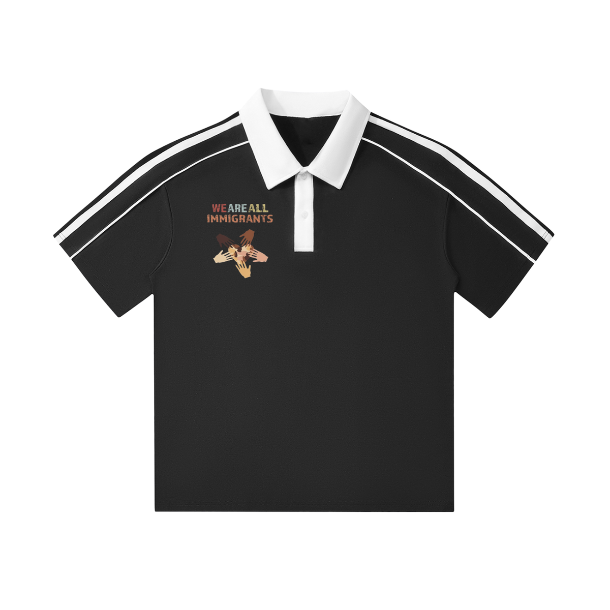 Contrast Collar Short-Sleeve Polo Shirt