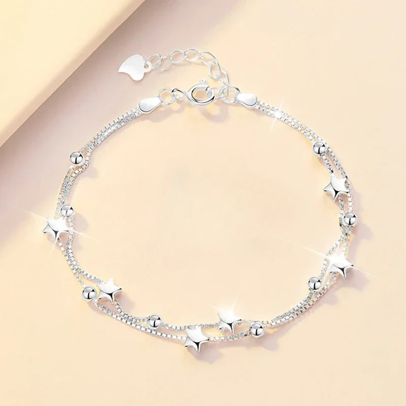 925 Sterling Silver 4MM Twisted Rope Bracelets For Women Men Fashion Minimalist Couple Chain Bracelet Male Unisex Jewelry Gifts
