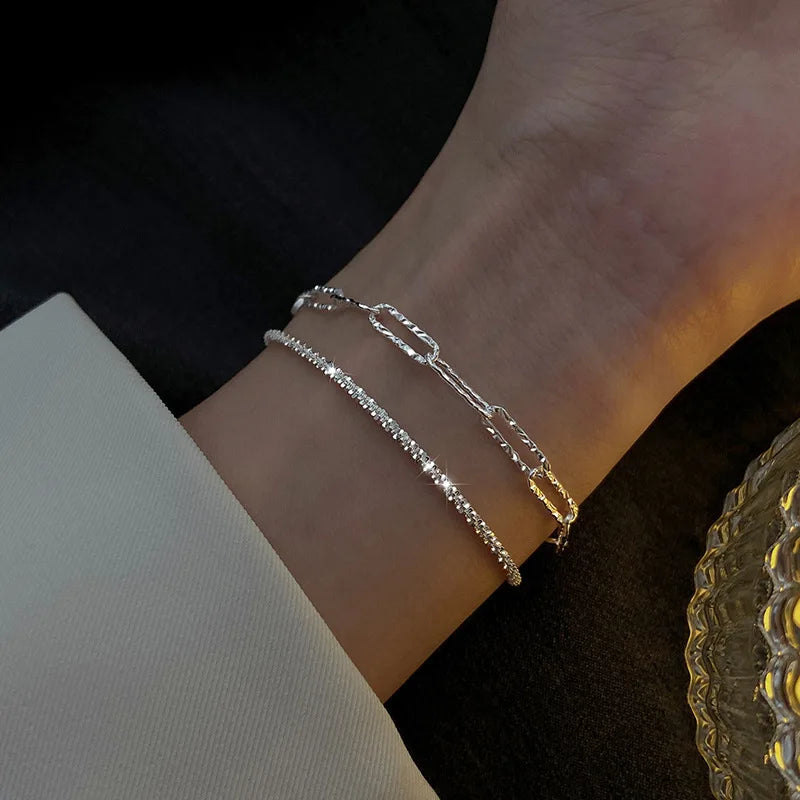 925 Sterling Silver 4MM Twisted Rope Bracelets For Women Men Fashion Minimalist Couple Chain Bracelet Male Unisex Jewelry Gifts