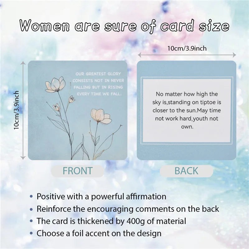 50Pcs Inspirational English Mindful Affirmation Cards Set Greeting Cards