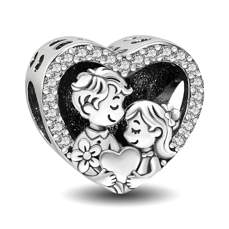 925 Silver Plated Love Heart Bead Venus De Milo DIY Bracelet Jewelry Gift