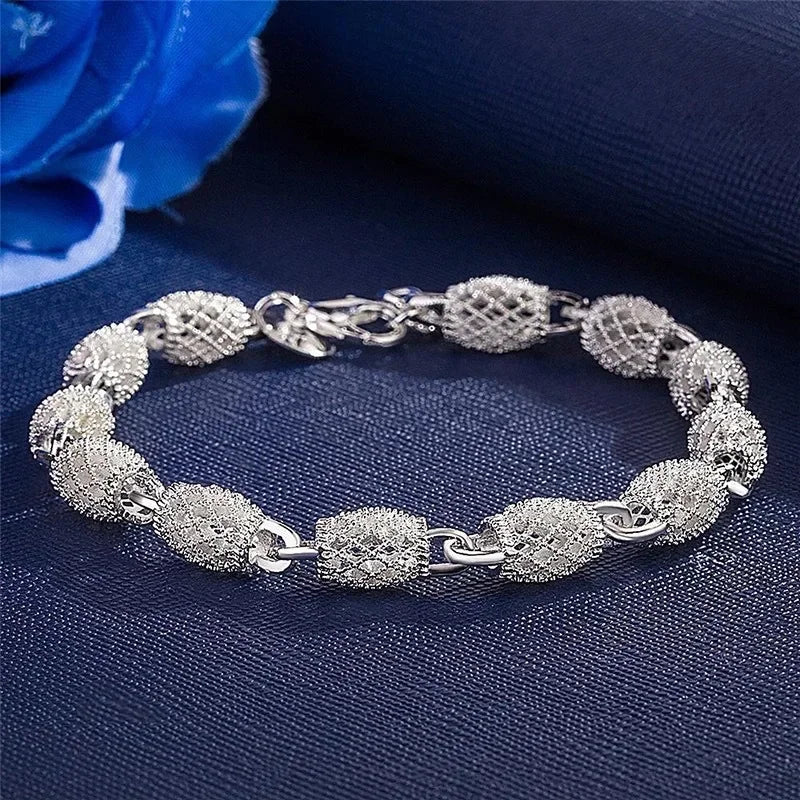 925 Sterling Silver 4MM Twisted Rope Bracelets For Women Men Fashion Minimalist Couple Chain Bracelet Male Unisex Jewelry Gifts