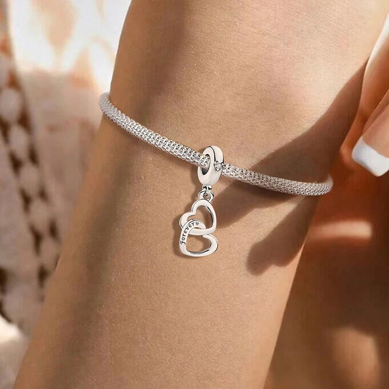 925 Silver Plated Love Heart Bead Venus De Milo DIY Bracelet Jewelry Gift