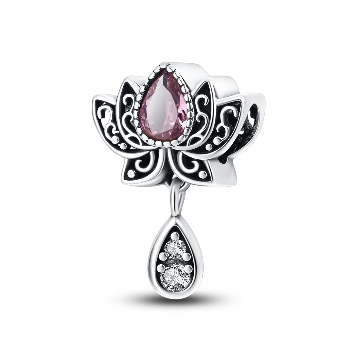 925 Silver Pink Flower Charm Infinity Heart Butterfly Tortoise Jewelry
