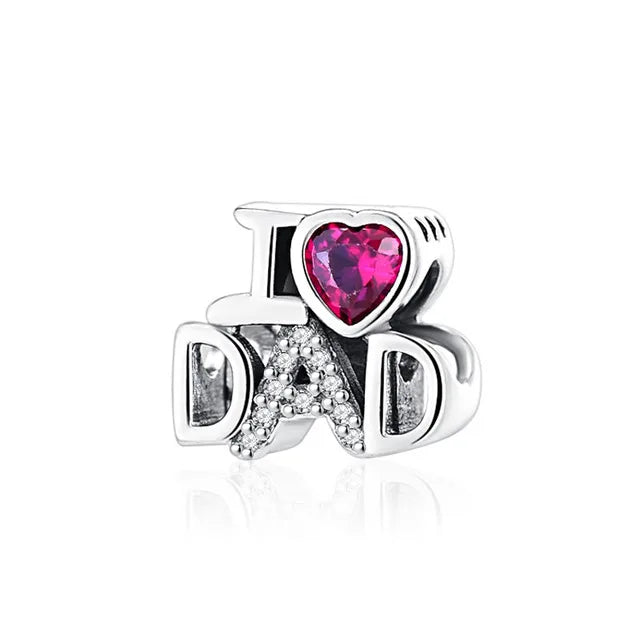 925 Sterling Silver Bead Pendant For Newborn Family Bottle Fits Bracelet Gift