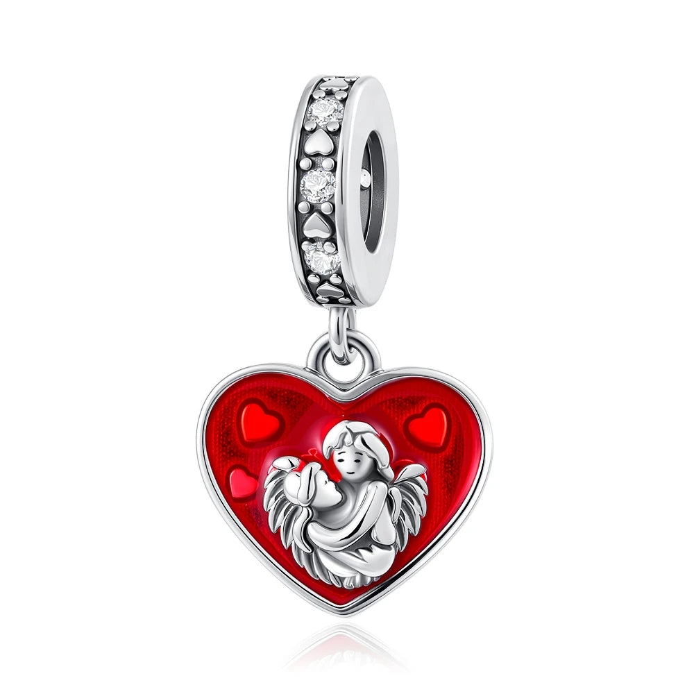 925 Sterling Silver Bead Pendant For Newborn Family Bottle Fits Bracelet Gift