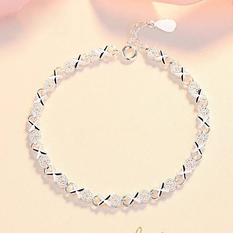 925 Sterling Silver 4MM Twisted Rope Bracelets For Women Men Fashion Minimalist Couple Chain Bracelet Male Unisex Jewelry Gifts