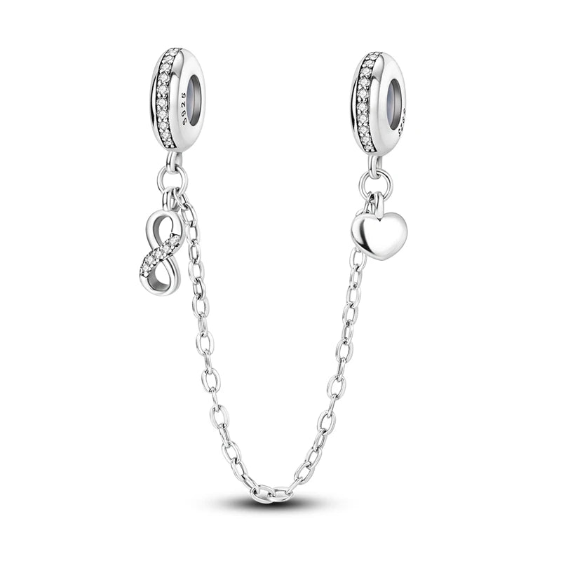 925 Silver Mothers Day Charms Heart Beads Fit Original Bracelet DIY Jewelry Gift