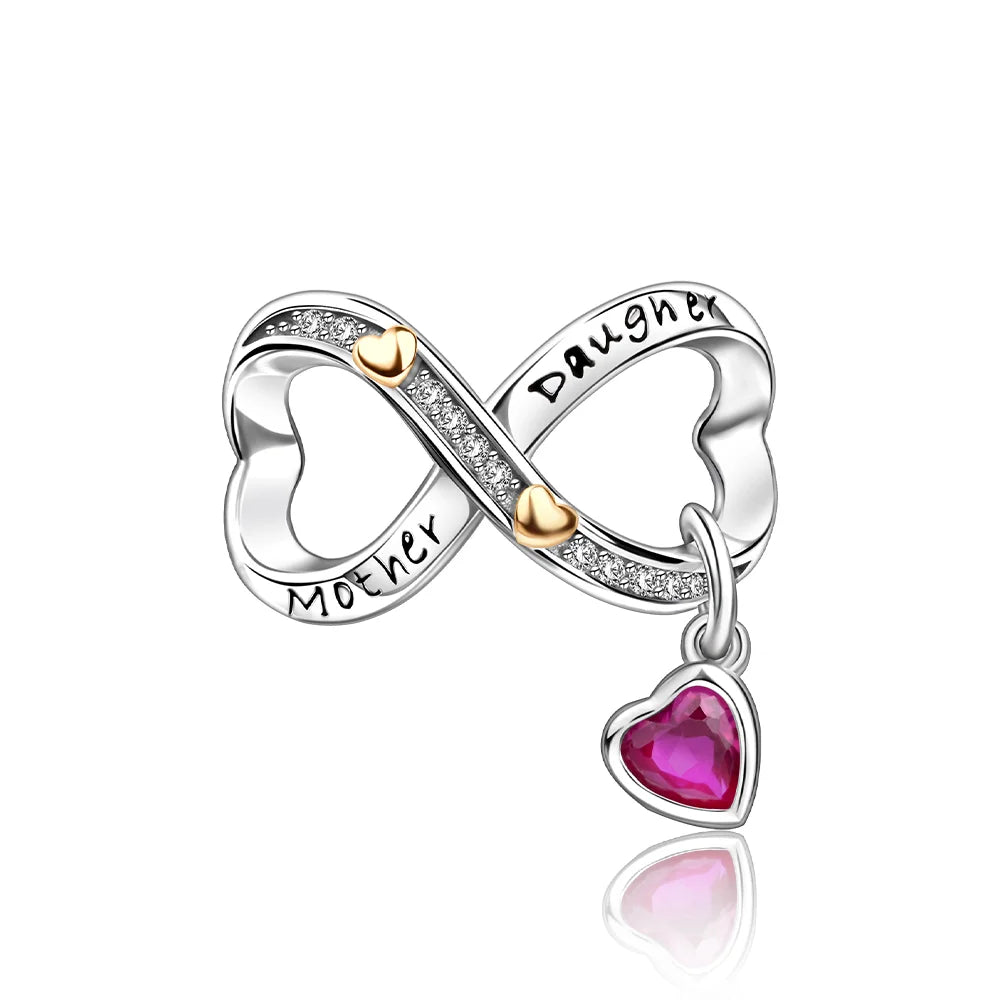 925 Silver Pink Flower Charm Infinity Heart Butterfly Tortoise Jewelry