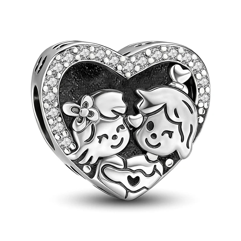 925 Silver Plated Love Heart Bead Venus De Milo DIY Bracelet Jewelry Gift