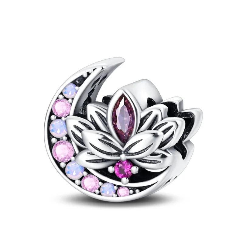 925 Silver Pink Flower Charm Infinity Heart Butterfly Tortoise Jewelry