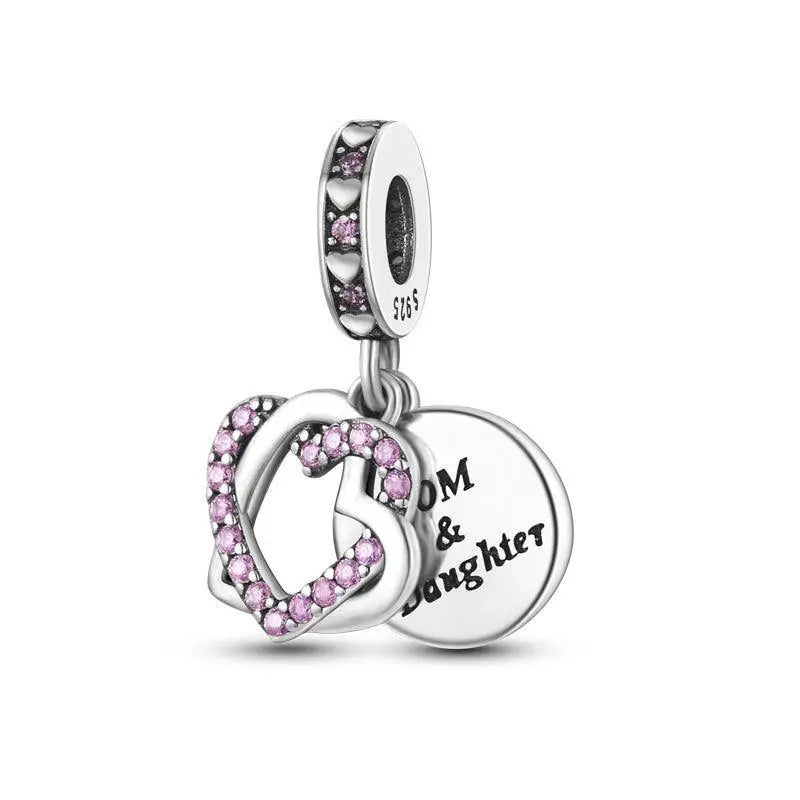 925 Sterling Silver Bead Pendant For Newborn Family Bottle Fits Bracelet Gift