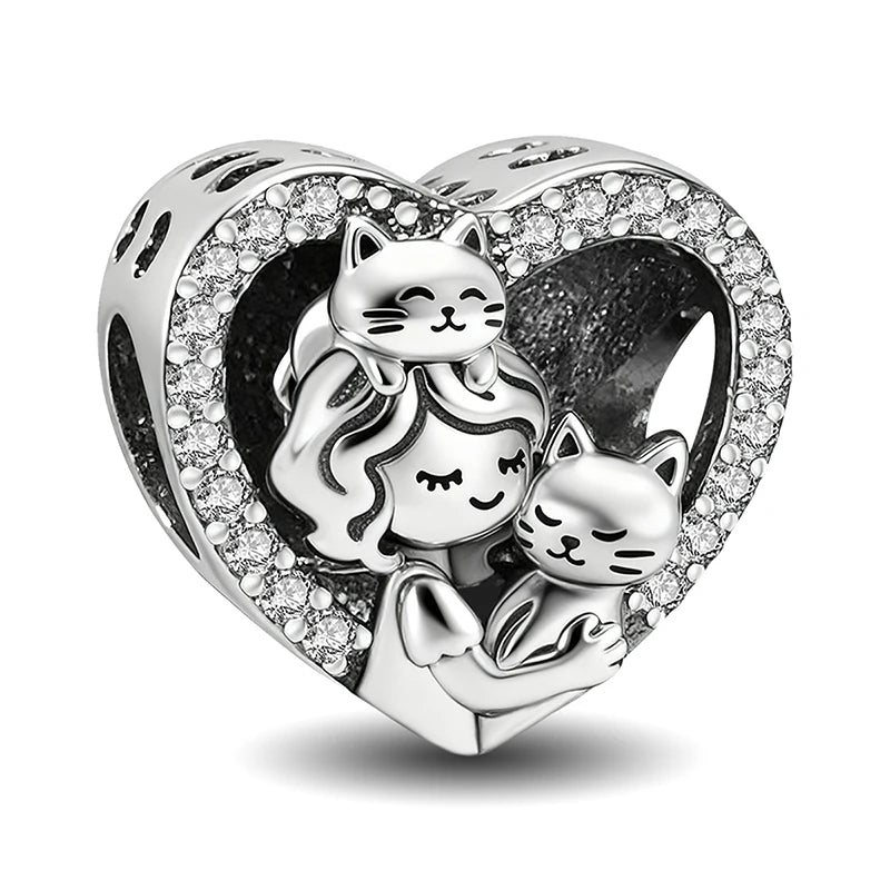 925 Silver Plated Love Heart Bead Venus De Milo DIY Bracelet Jewelry Gift