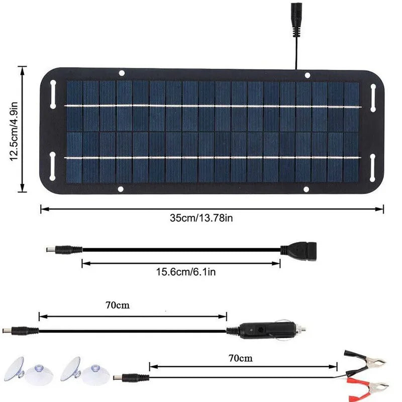 12V Polycrystalline Solar Panel Charger For Car Battery And RV Campers